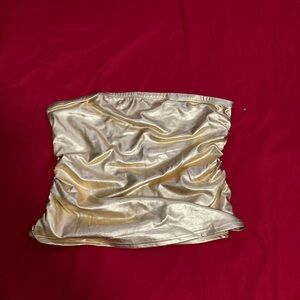 Gold Strapless Top